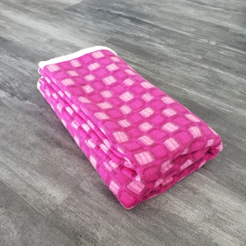 Pink White Plush Blanket
